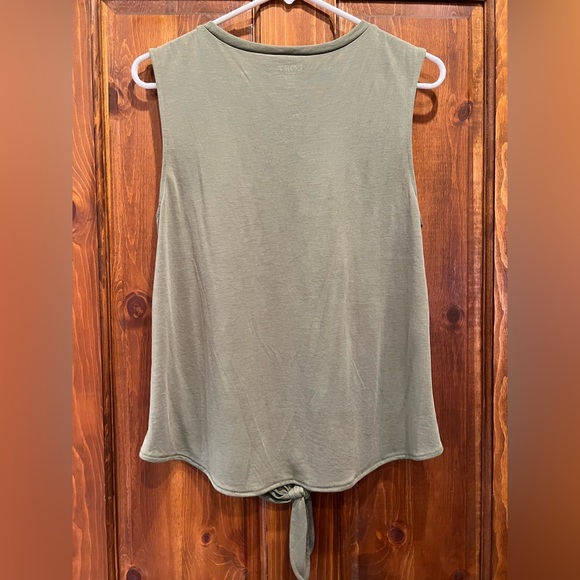 LOFT Olive Sleeveless Tie-Front Tank Top - Picture 2 of 3